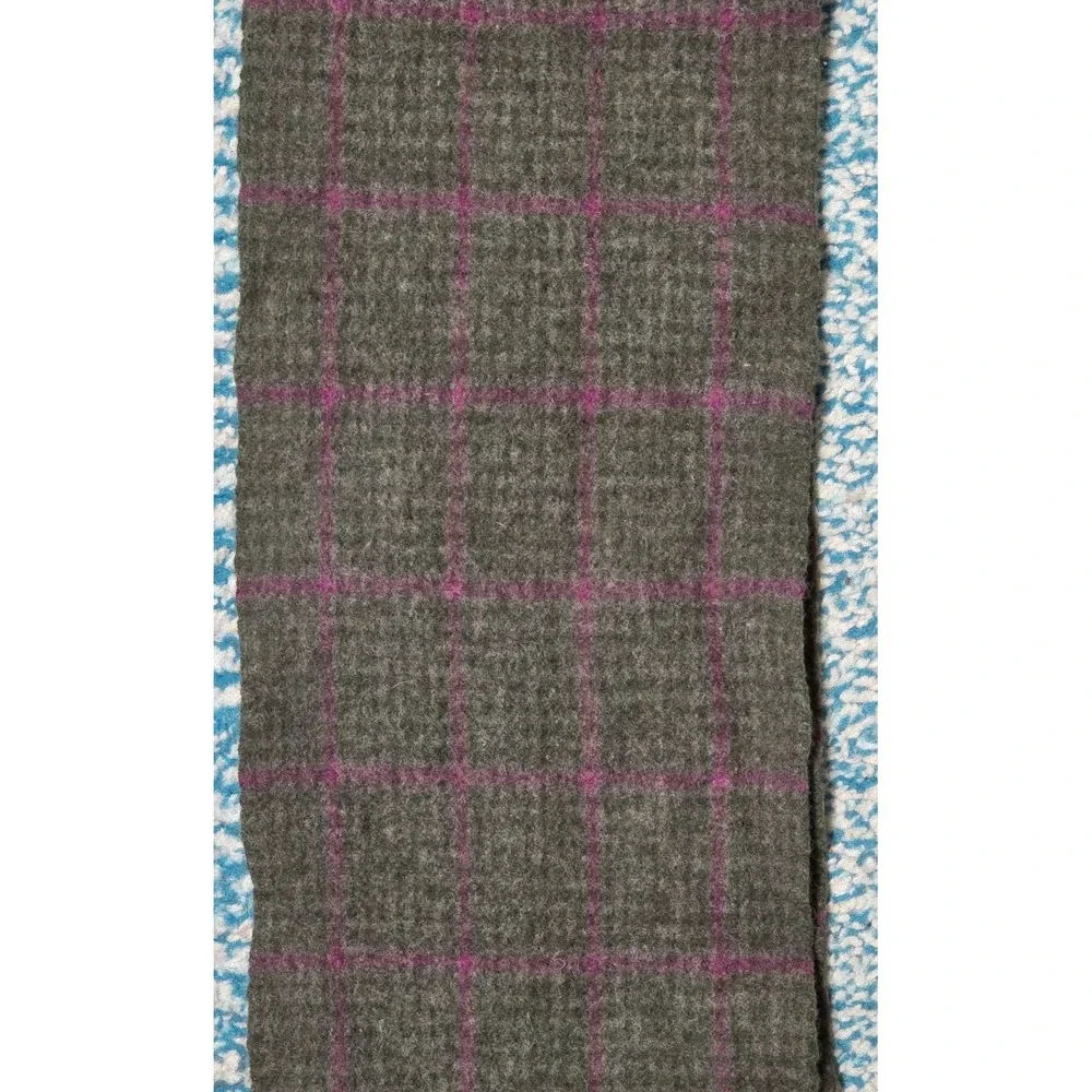 Polo Ralph Lauren Men's Plaid Wool Blend Scarf with‎ Fringe Made in Italy (AB)
